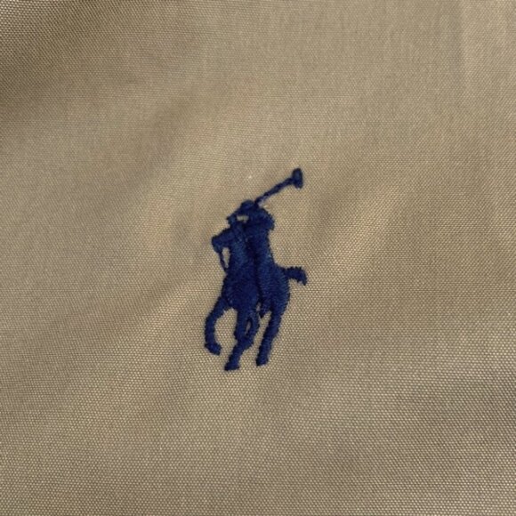 Polo Ralph Lauren Men's Jacket Medium Tan Fleece Lining Full Zip Roll-up Hood XL - Picture 7 of 16